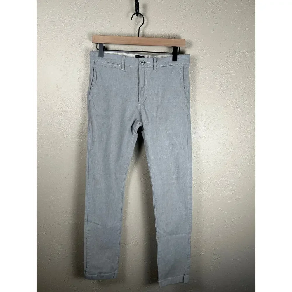 J.Crew Men's Size 29X32 Pants 484 Gray Straight Leg Stretch Cotton Trousers